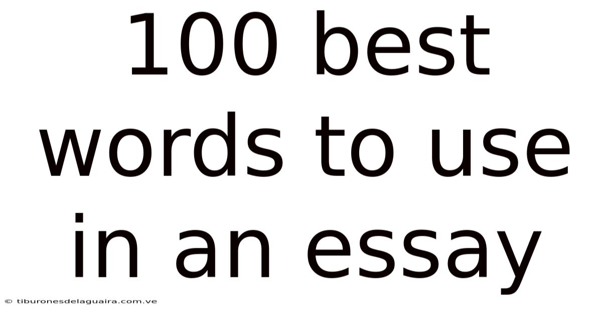 100 Best Words To Use In An Essay