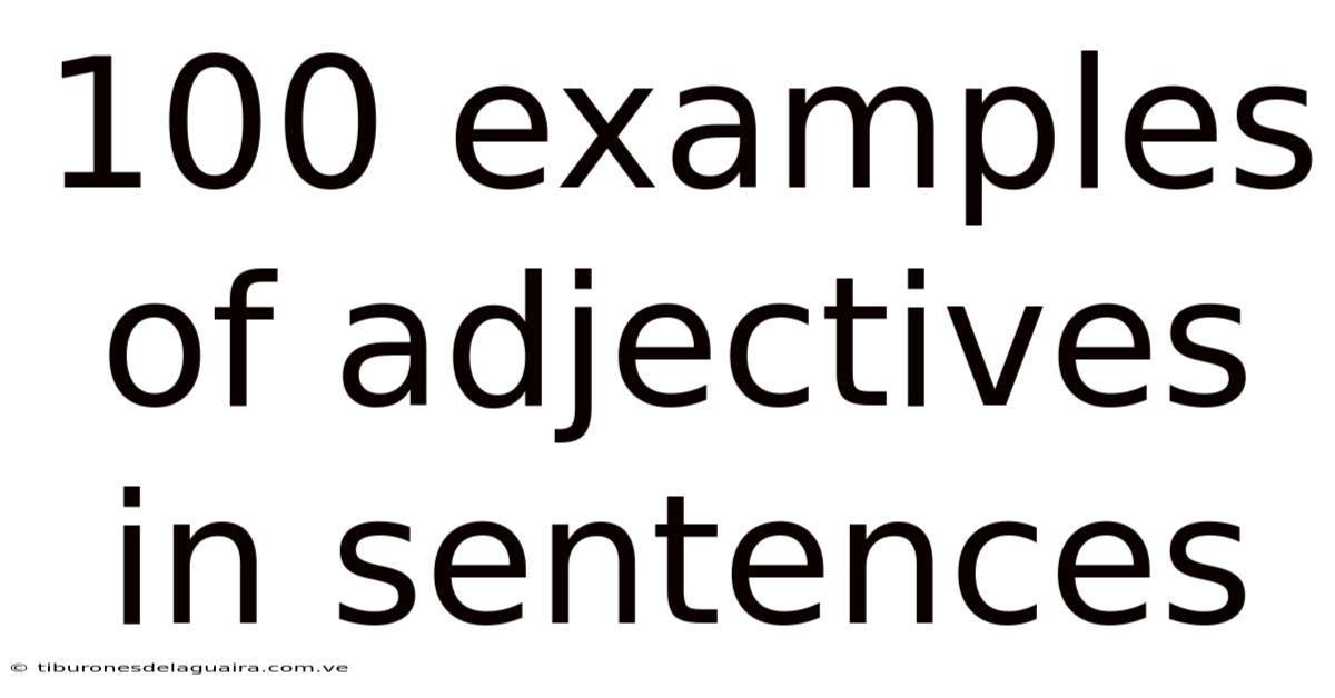 100 Examples Of Adjectives In Sentences
