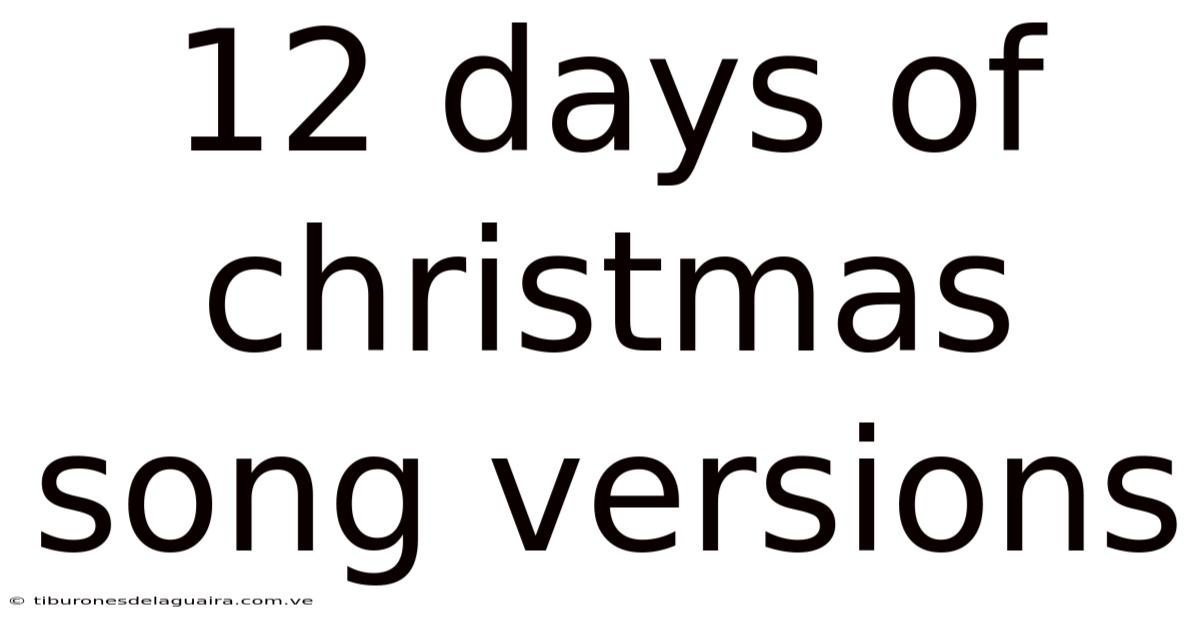 12 Days Of Christmas Song Versions