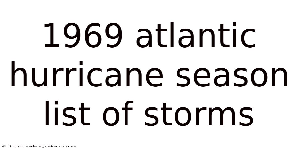 1969 Atlantic Hurricane Season List Of Storms
