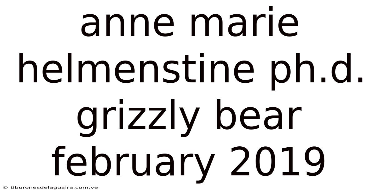 Anne Marie Helmenstine Ph.d. Grizzly Bear February 2019