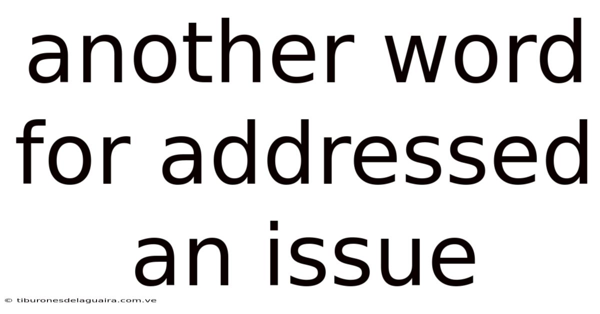 Another Word For Addressed An Issue