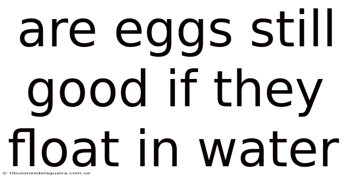 Are Eggs Still Good If They Float In Water