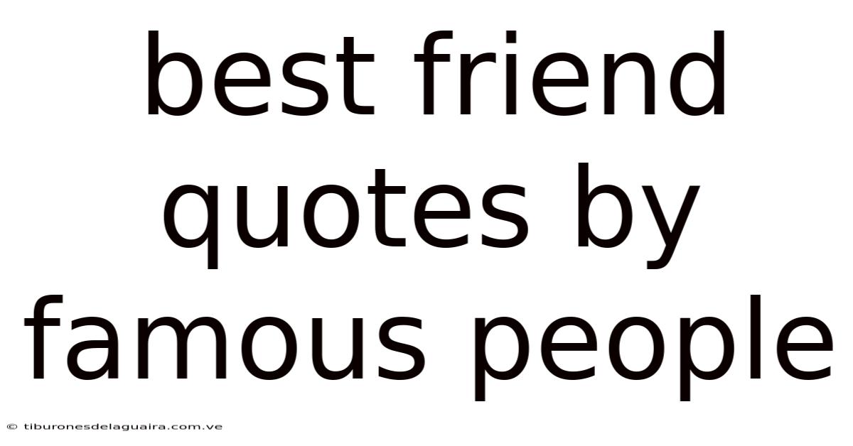 Best Friend Quotes By Famous People
