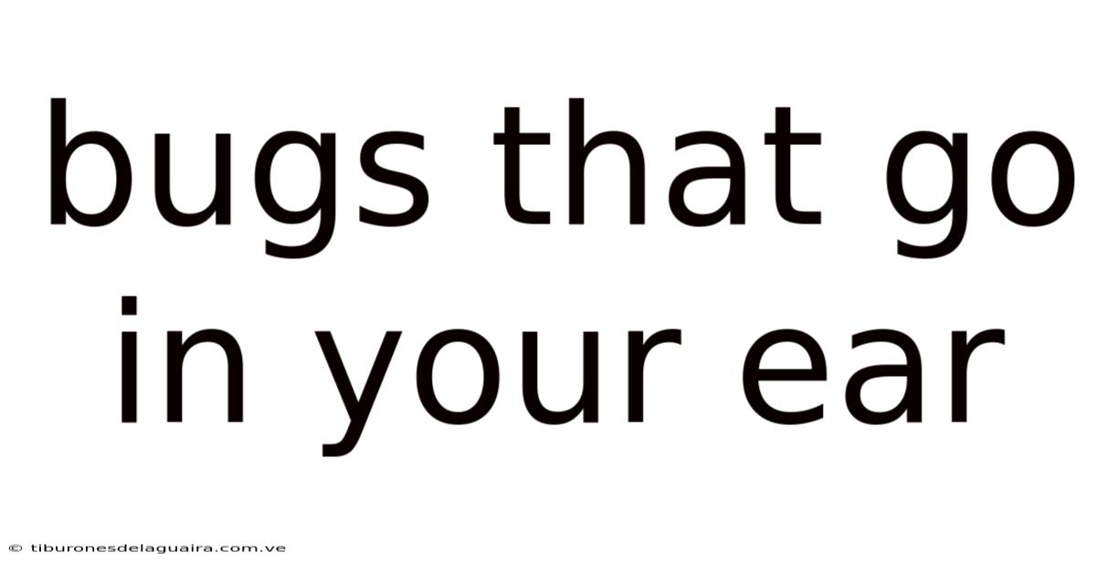 Bugs That Go In Your Ear
