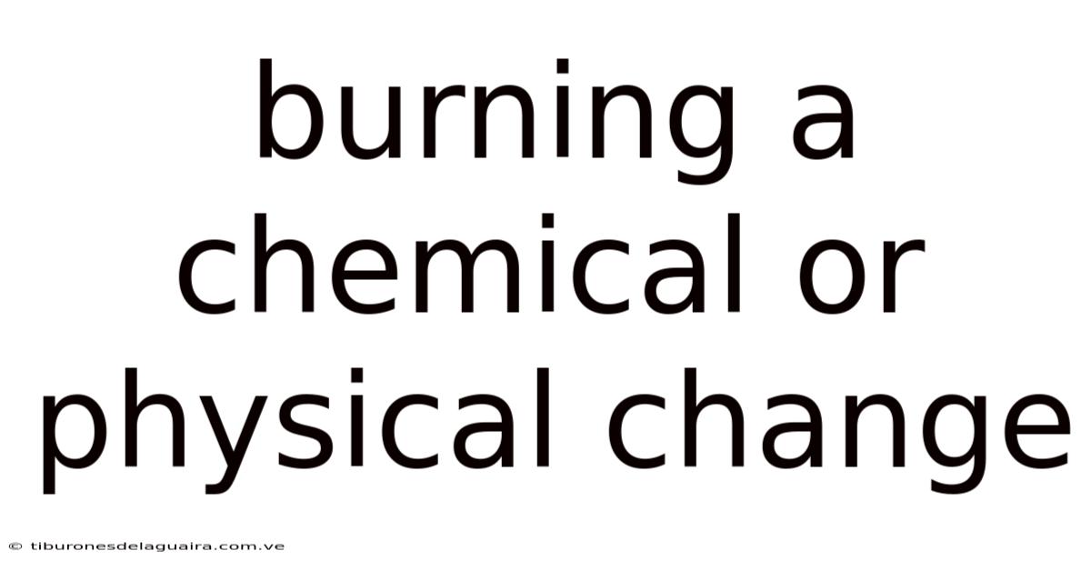 Burning A Chemical Or Physical Change