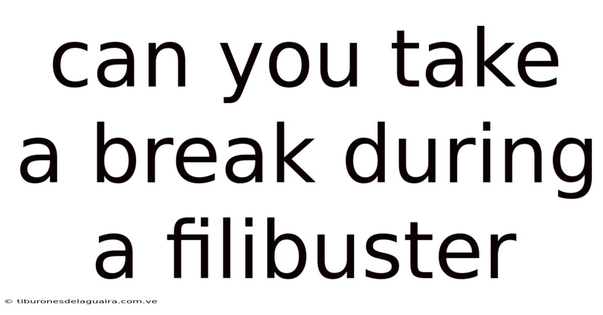 Can You Take A Break During A Filibuster