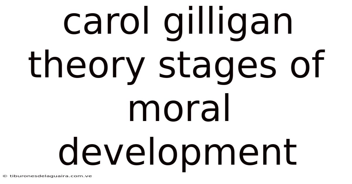 Carol Gilligan Theory Stages Of Moral Development