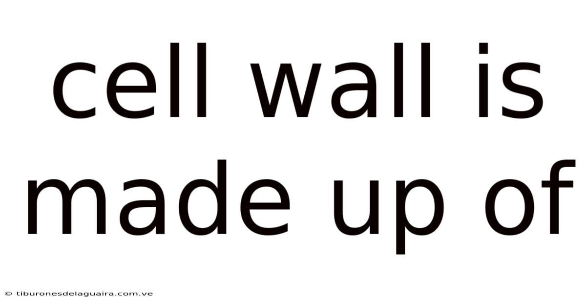 Cell Wall Is Made Up Of