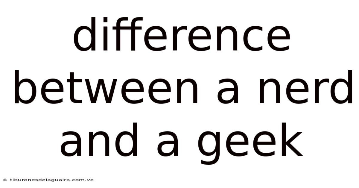 Difference Between A Nerd And A Geek