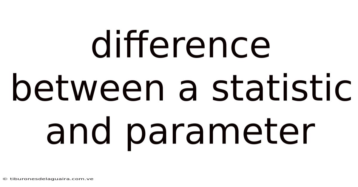 Difference Between A Statistic And Parameter