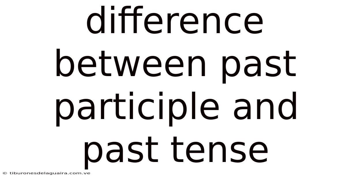 Difference Between Past Participle And Past Tense