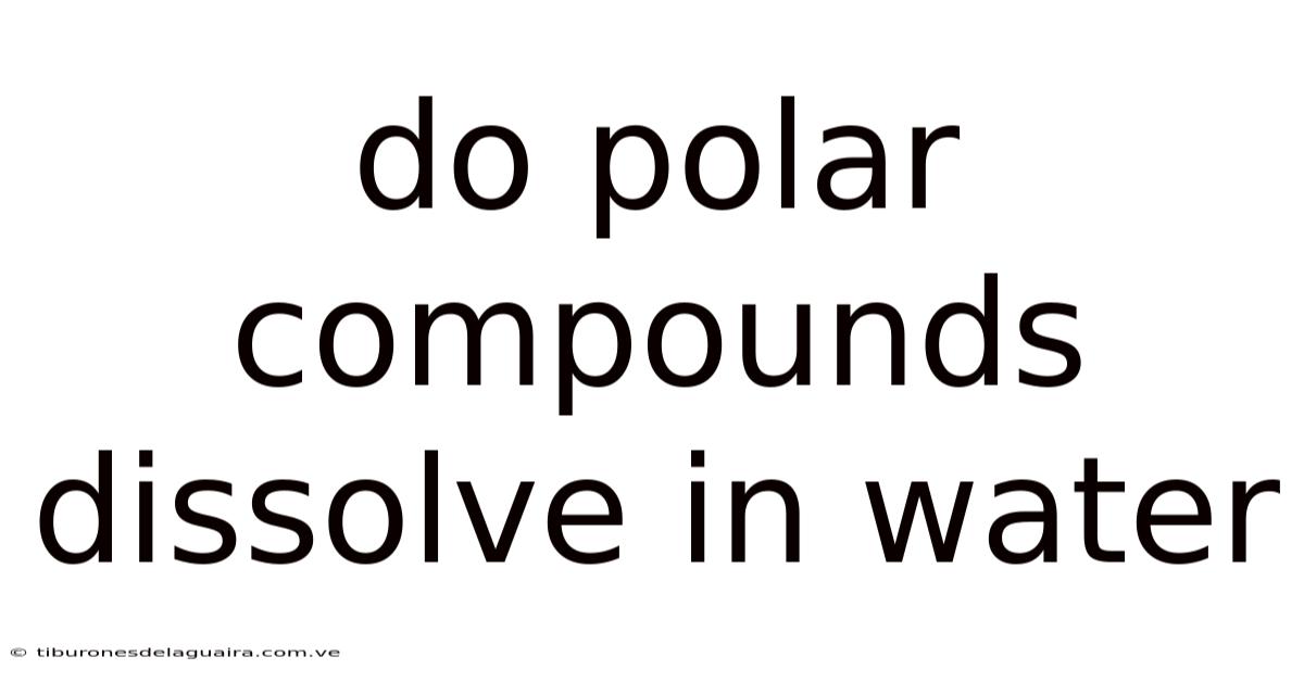 Do Polar Compounds Dissolve In Water