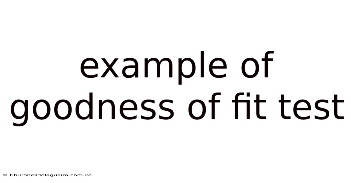Example Of Goodness Of Fit Test