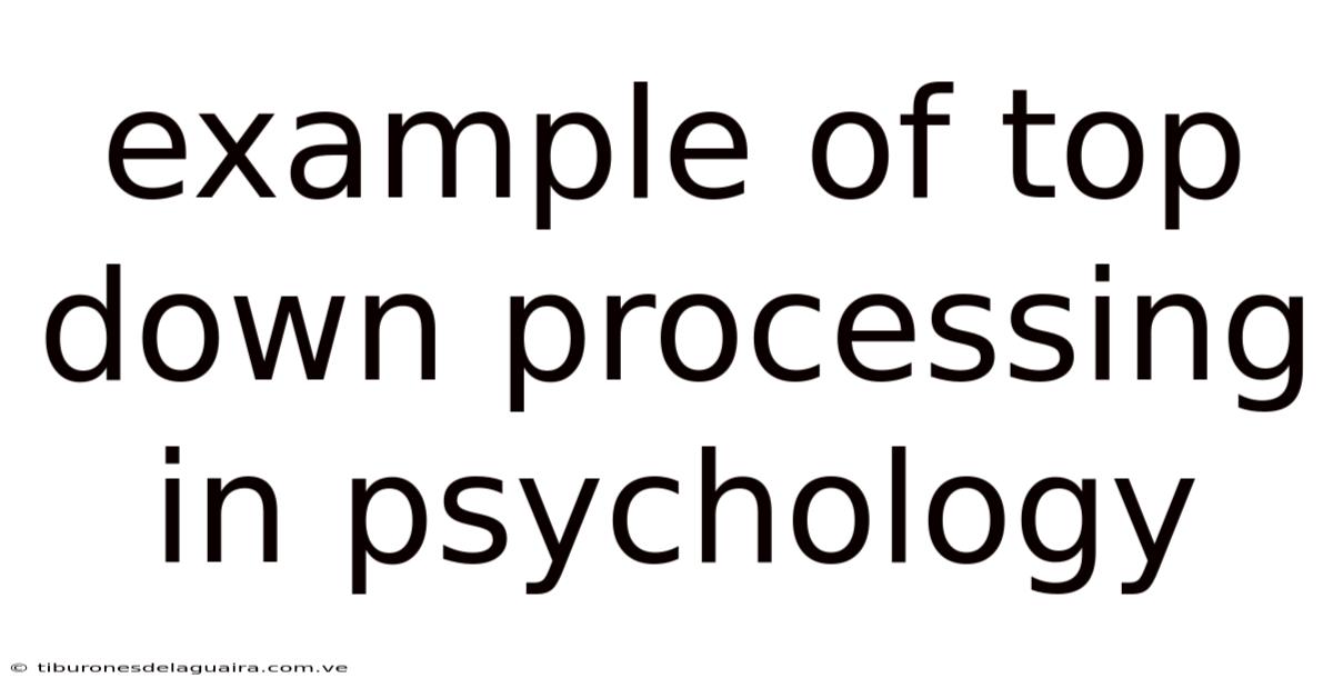 Example Of Top Down Processing In Psychology
