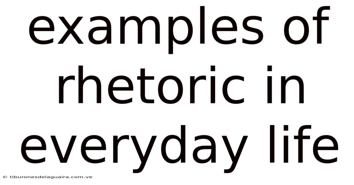 Examples Of Rhetoric In Everyday Life