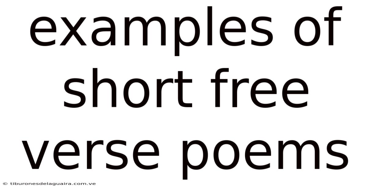 Examples Of Short Free Verse Poems