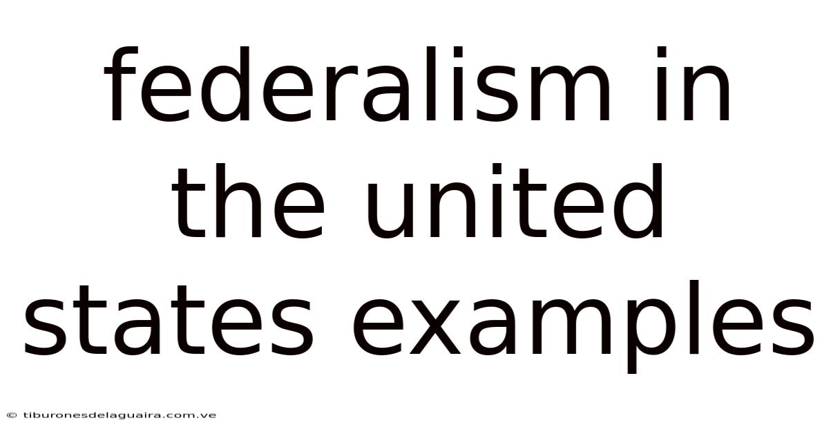 Federalism In The United States Examples
