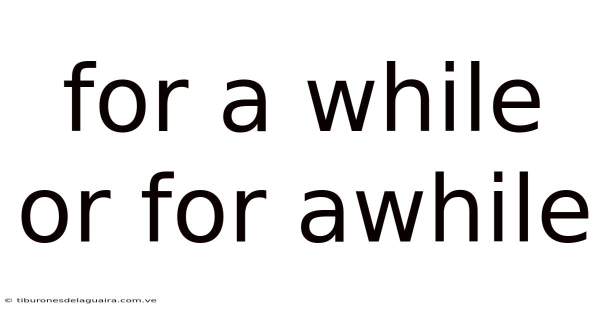 For A While Or For Awhile