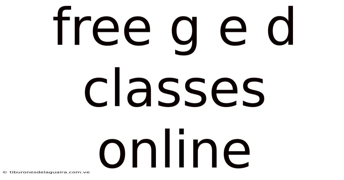 Free G E D Classes Online