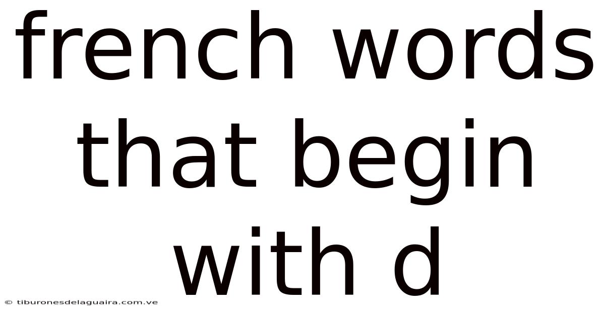 French Words That Begin With D