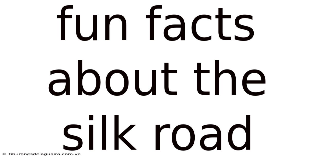 Fun Facts About The Silk Road
