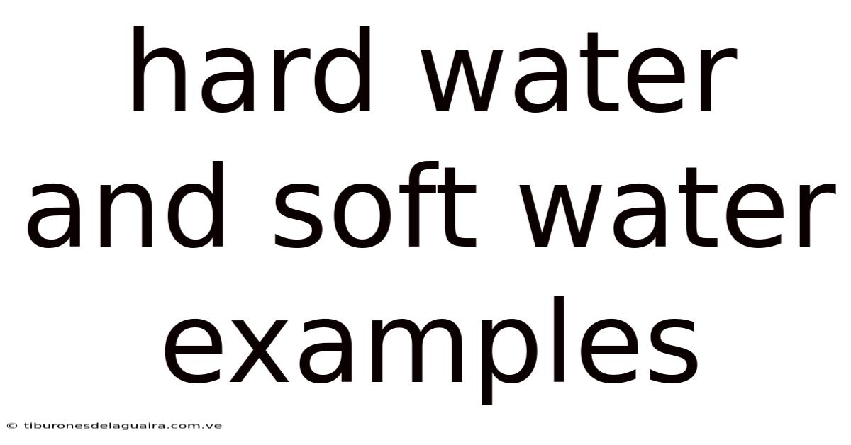 Hard Water And Soft Water Examples