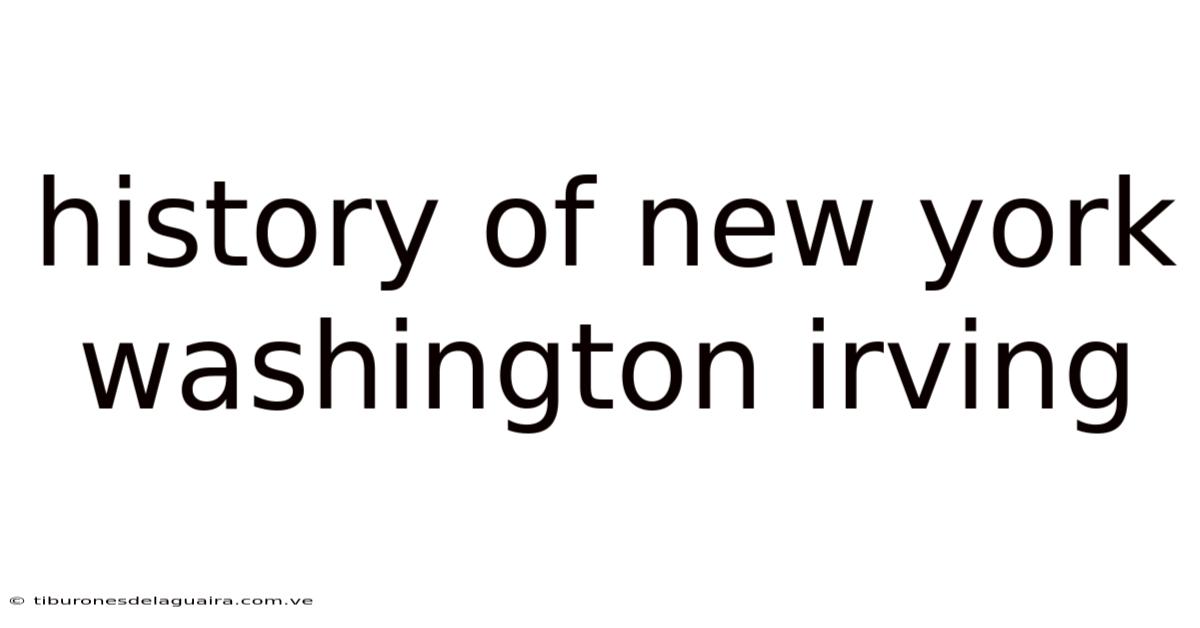 History Of New York Washington Irving
