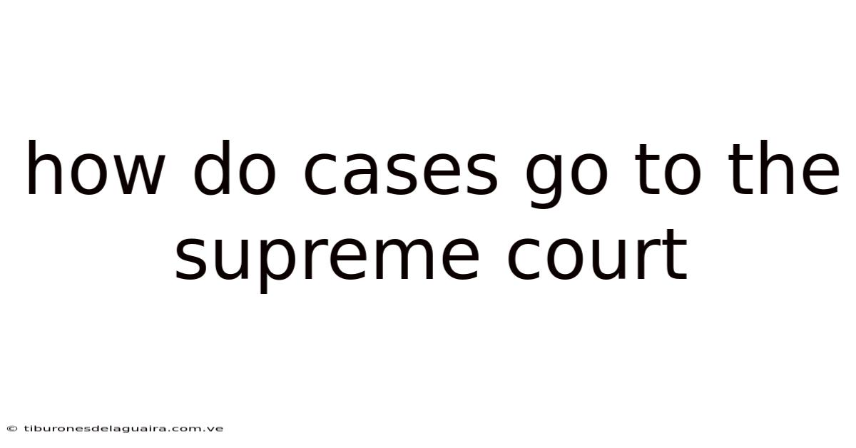 How Do Cases Go To The Supreme Court