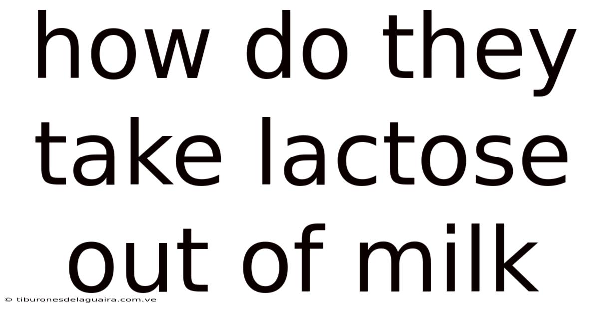 How Do They Take Lactose Out Of Milk