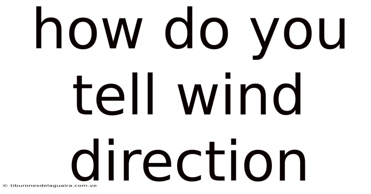 How Do You Tell Wind Direction