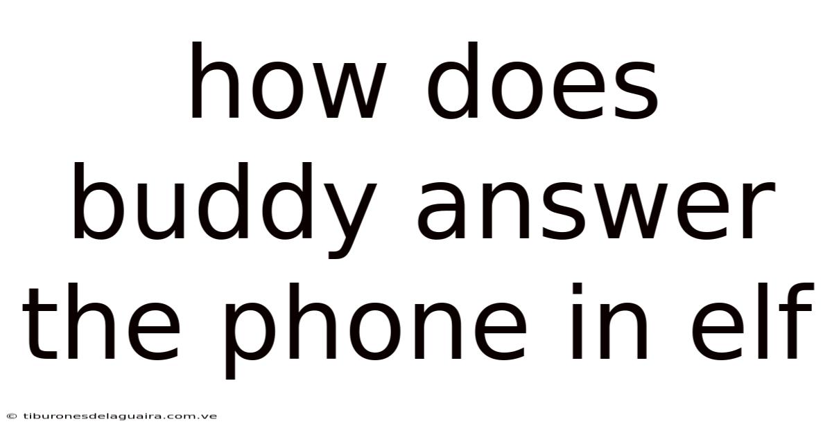 How Does Buddy Answer The Phone In Elf