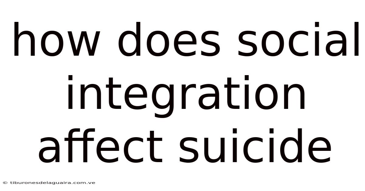 How Does Social Integration Affect Suicide