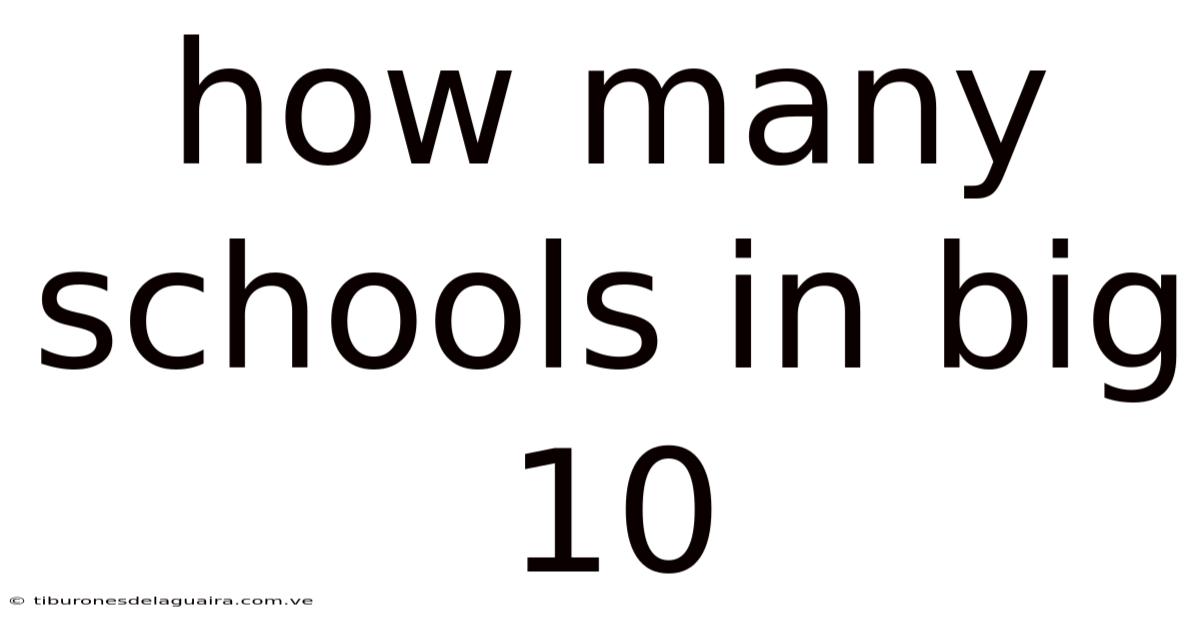 How Many Schools In Big 10