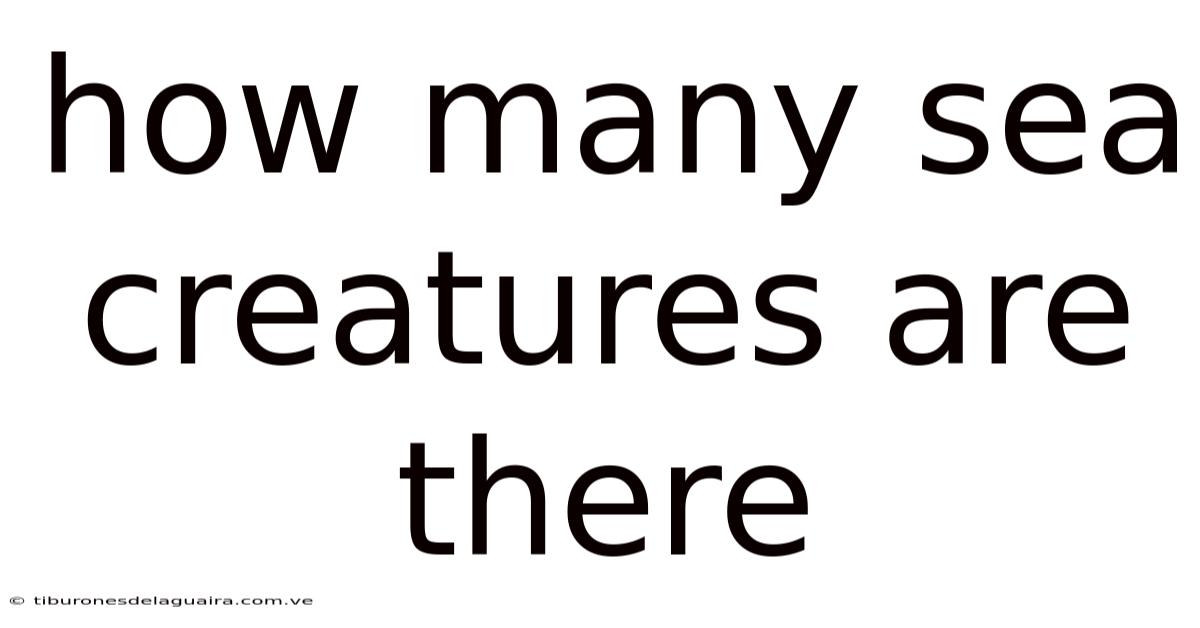 How Many Sea Creatures Are There