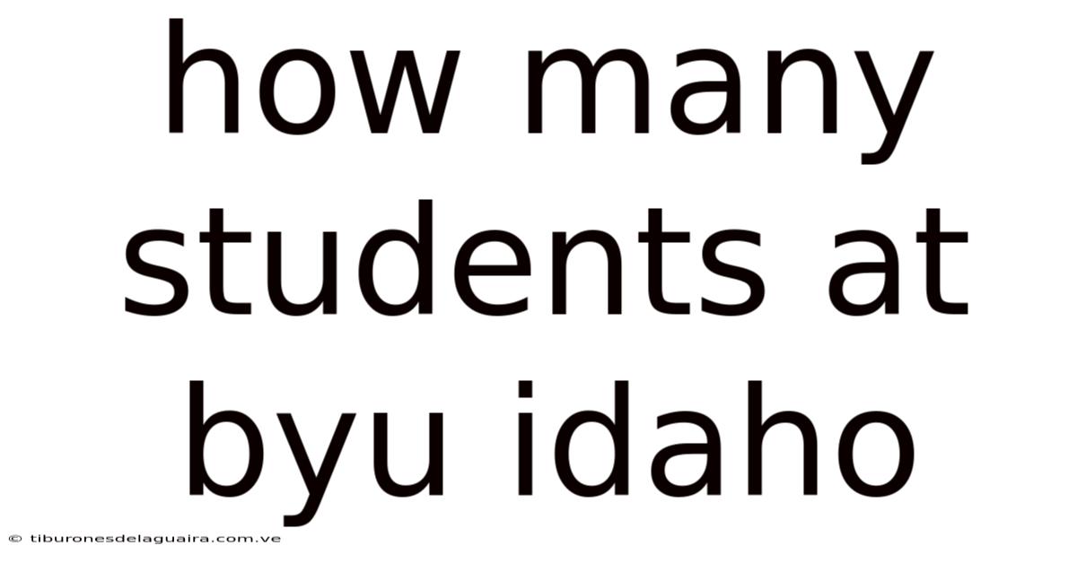 How Many Students At Byu Idaho