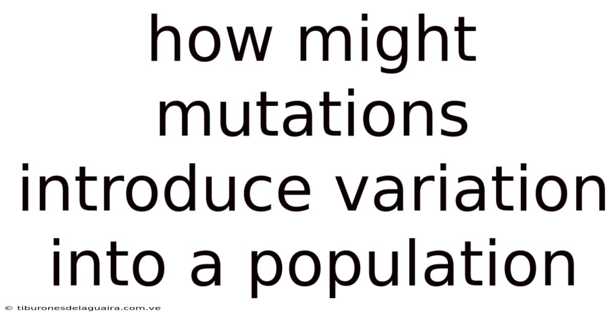 How Might Mutations Introduce Variation Into A Population
