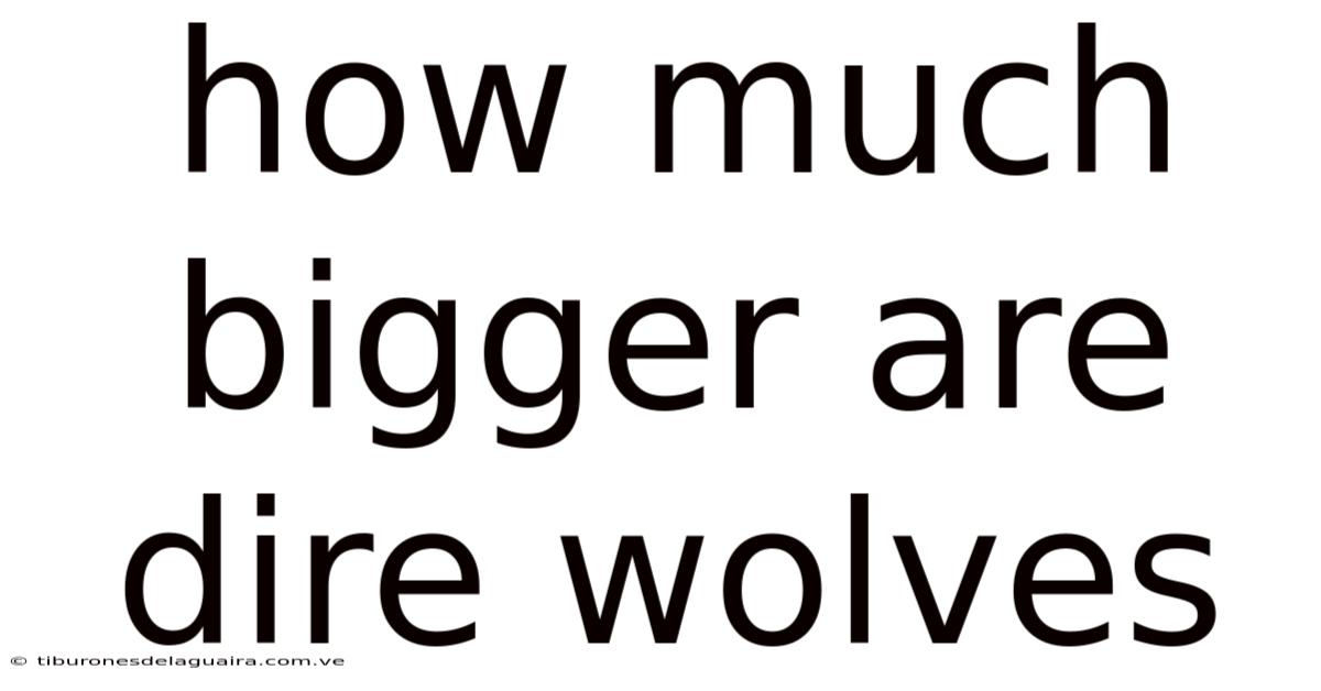 How Much Bigger Are Dire Wolves
