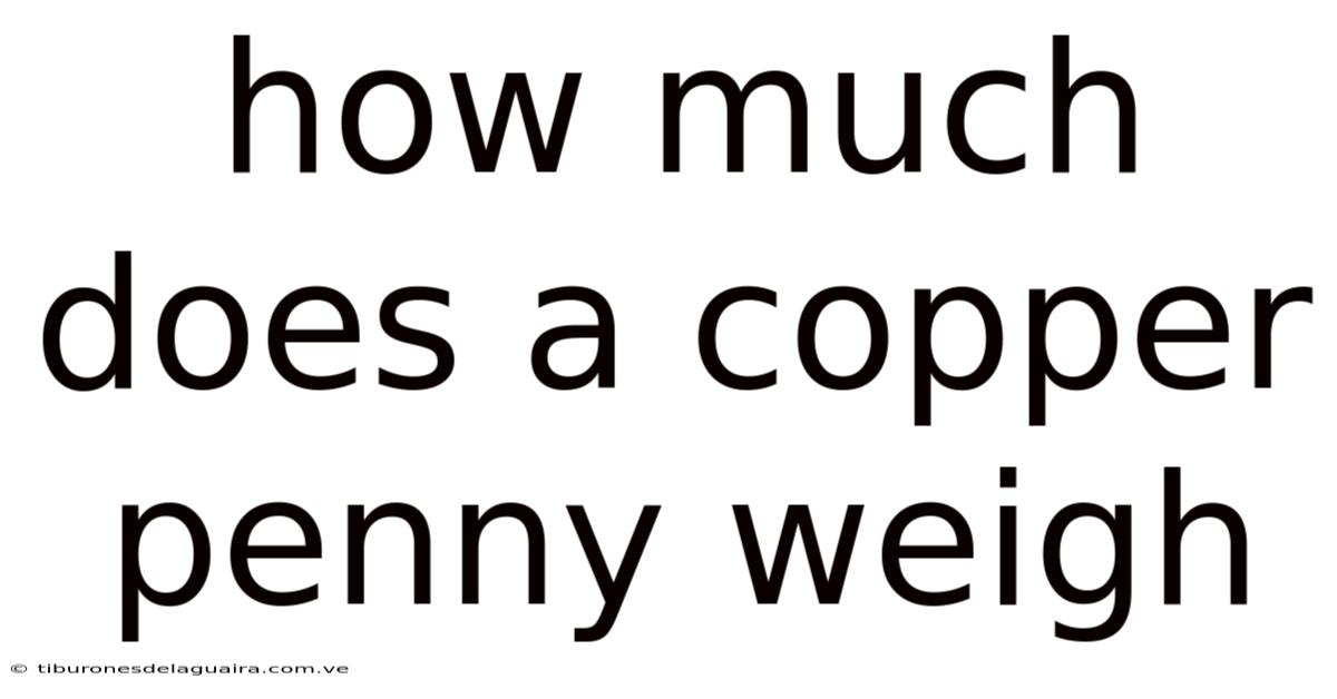 How Much Does A Copper Penny Weigh
