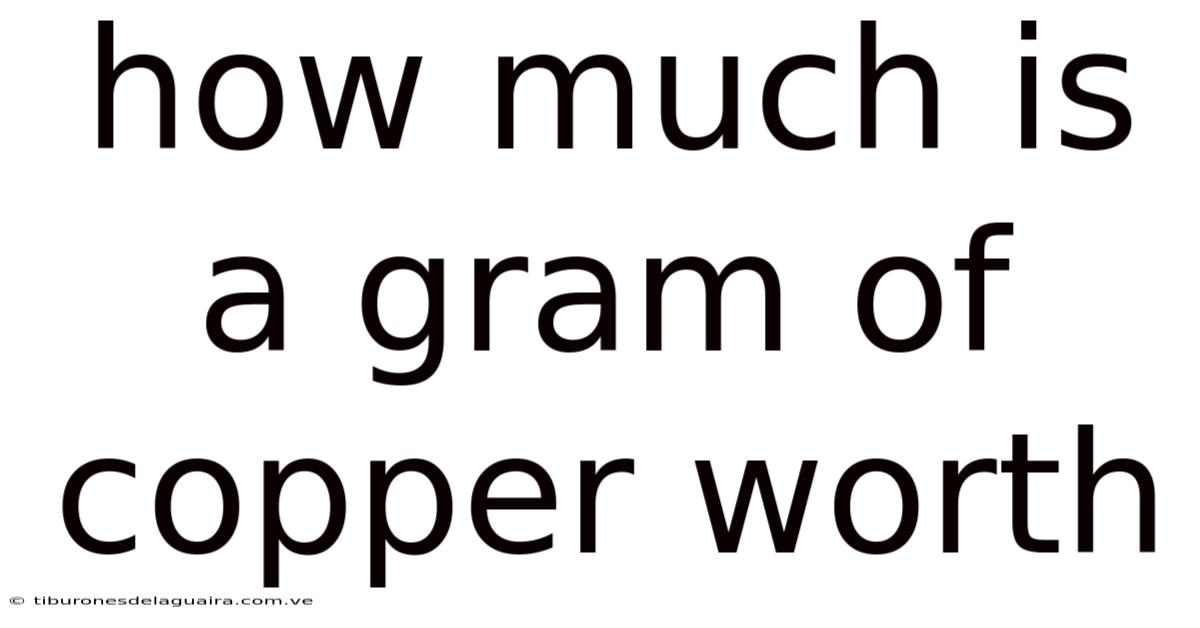 How Much Is A Gram Of Copper Worth
