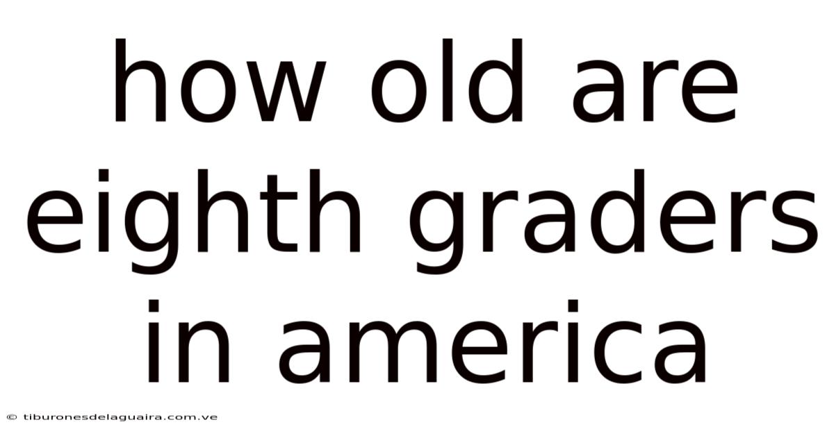 How Old Are Eighth Graders In America
