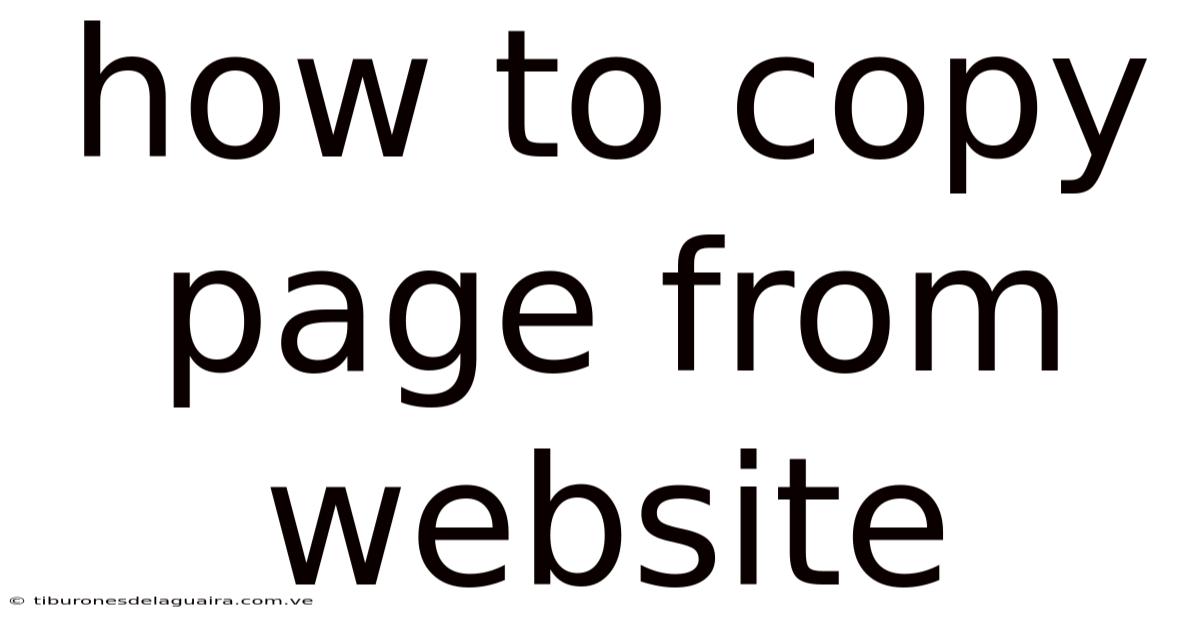How To Copy Page From Website