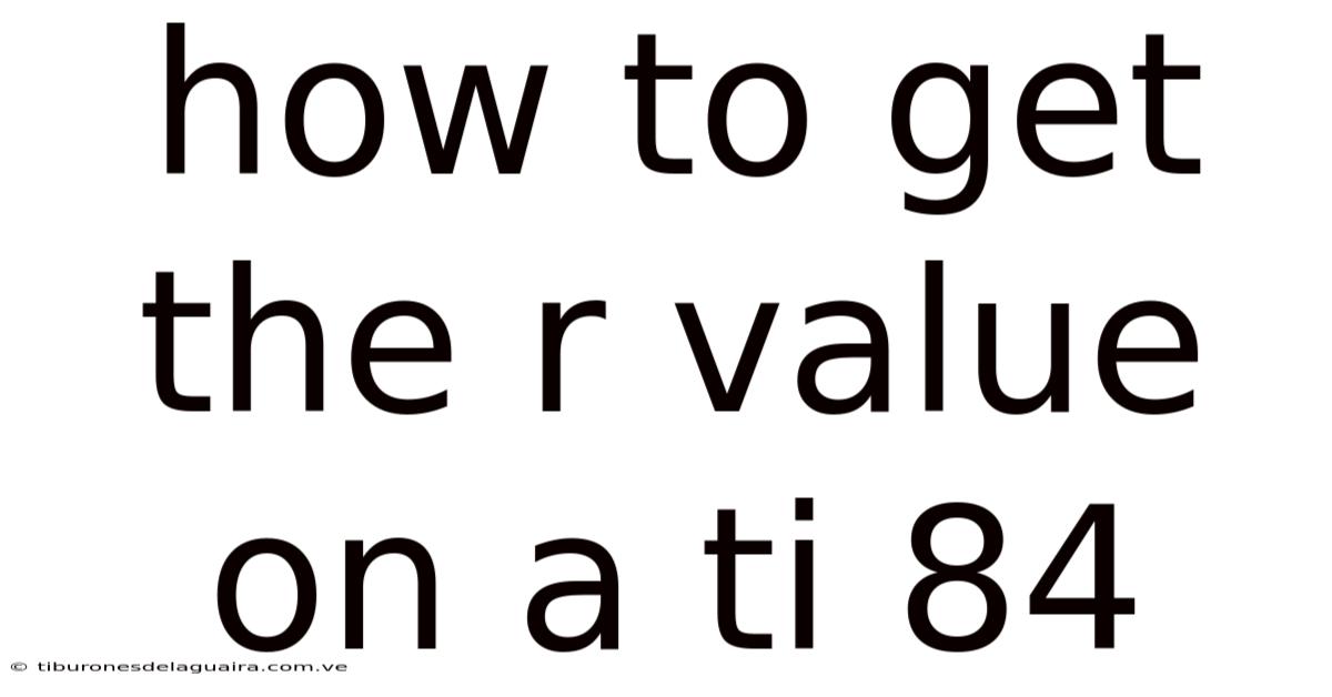 How To Get The R Value On A Ti 84