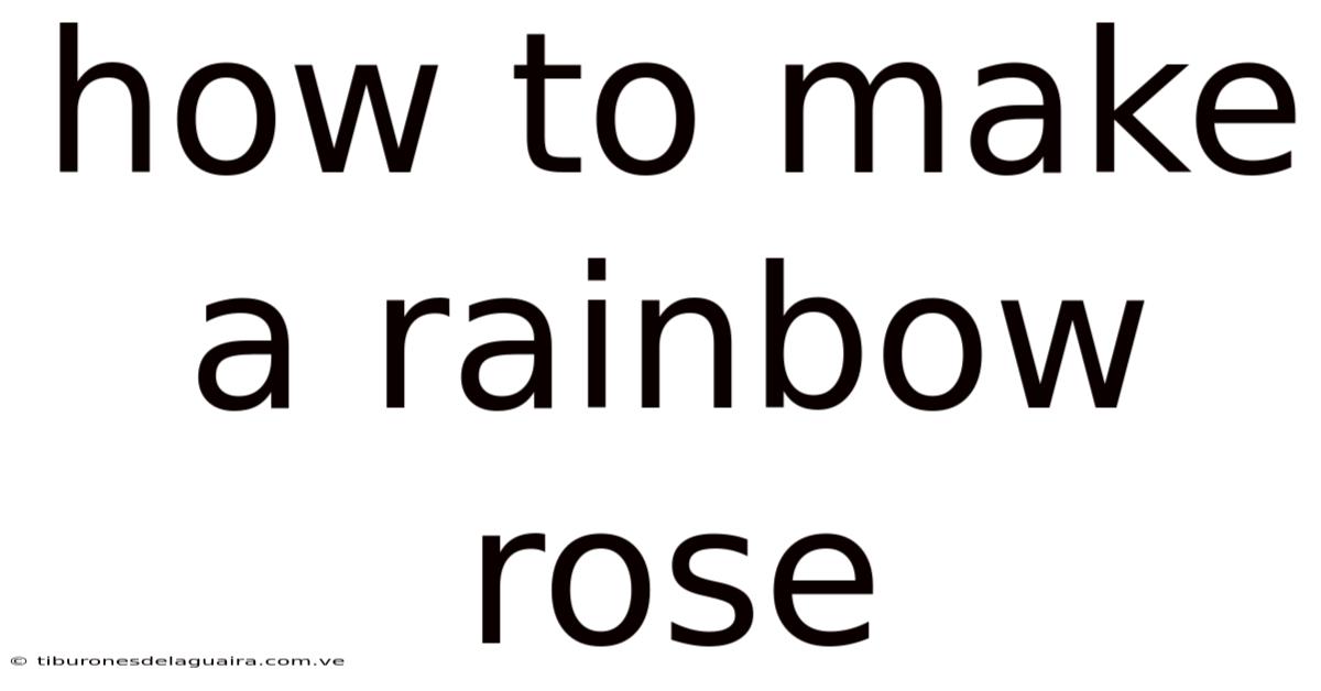 How To Make A Rainbow Rose