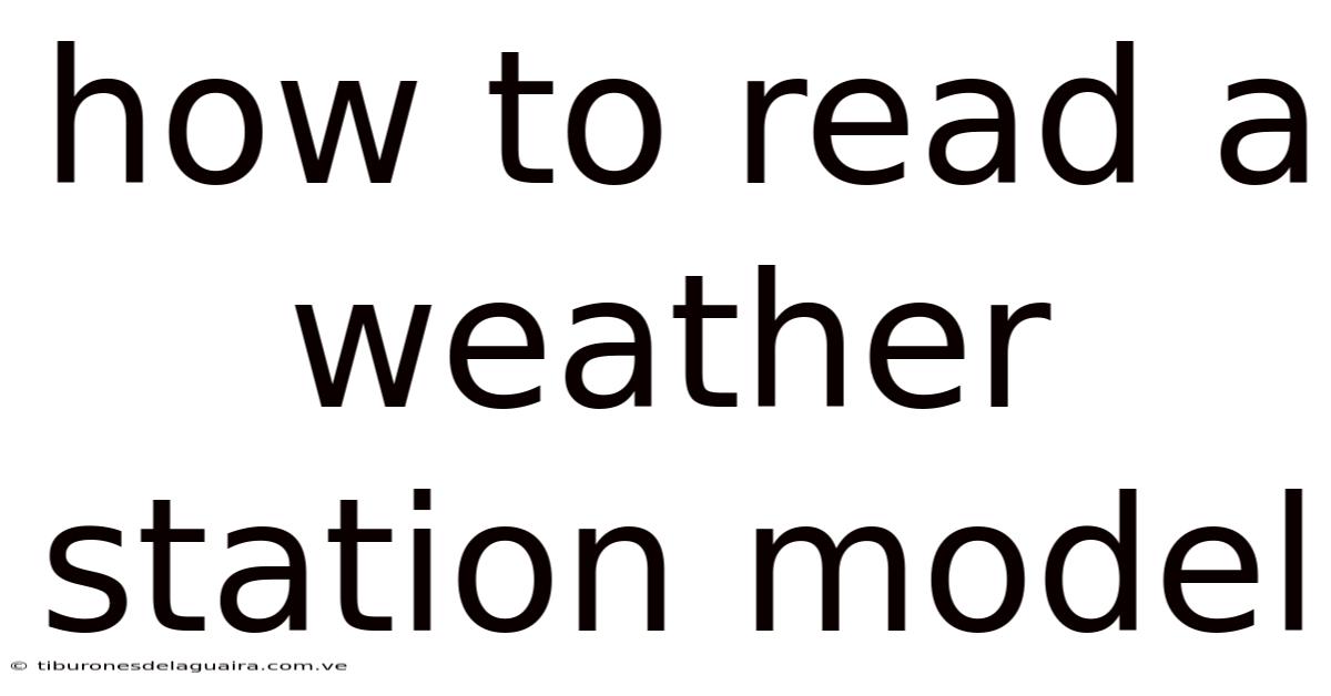 How To Read A Weather Station Model