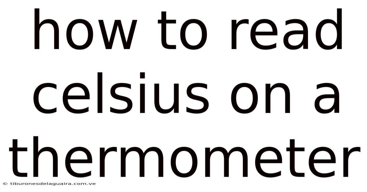 How To Read Celsius On A Thermometer