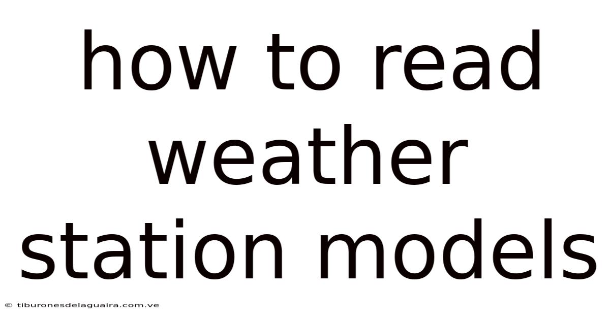 How To Read Weather Station Models