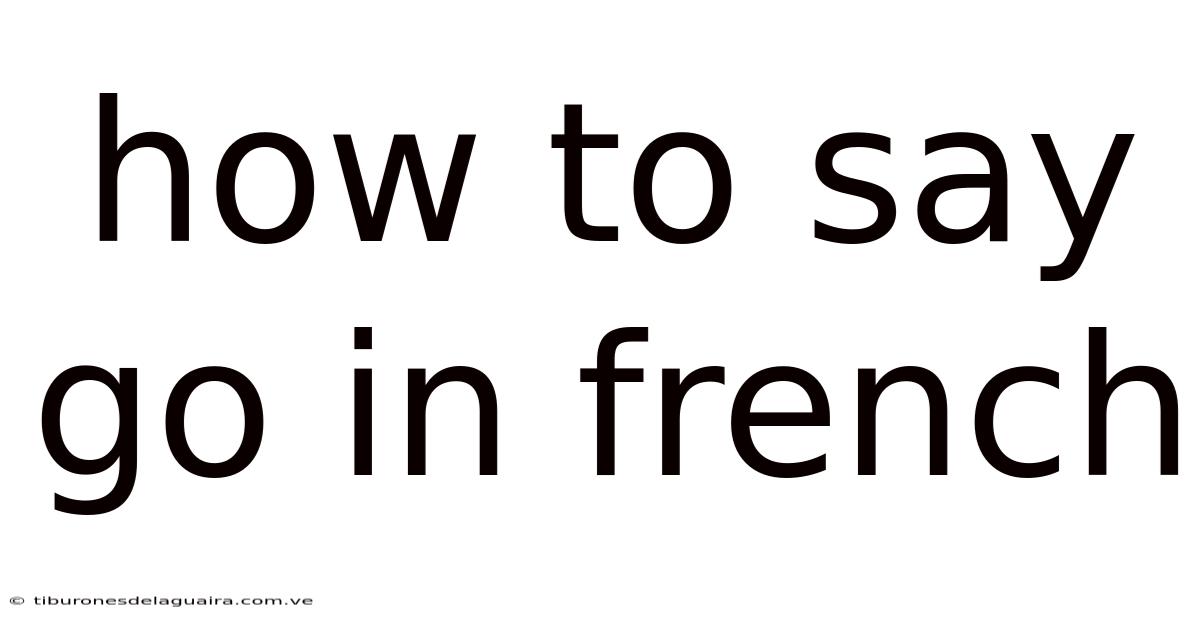 How To Say Go In French