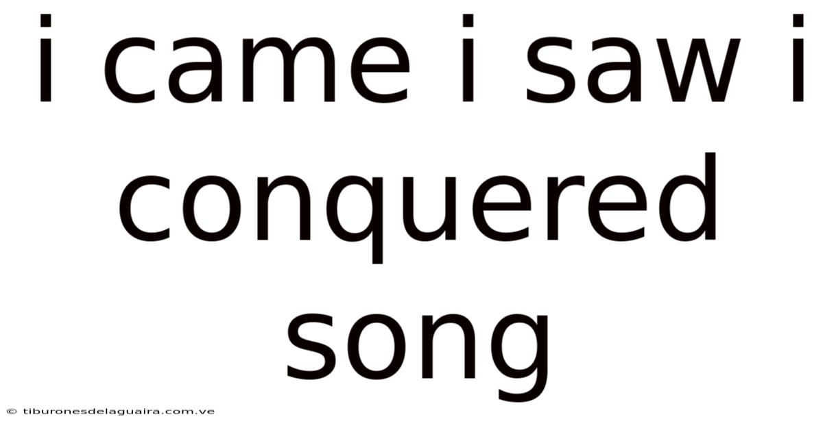 I Came I Saw I Conquered Song