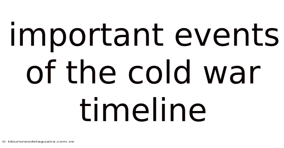 Important Events Of The Cold War Timeline